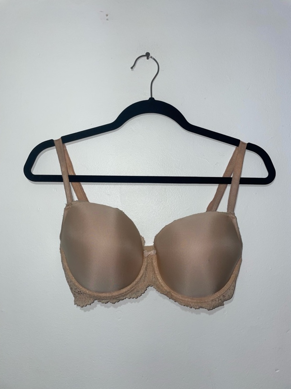 Nude Lace-Trim T-Shirt Bra